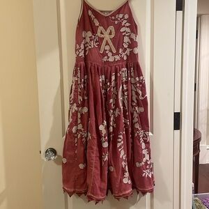 Magnolia pearl appliqué lace and red dress